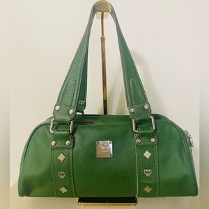 Green/silver hardware MCM handbag/shoulder bag/ purse